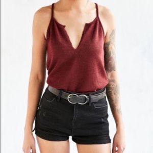 Project Social T Red V-Neck Tank Top